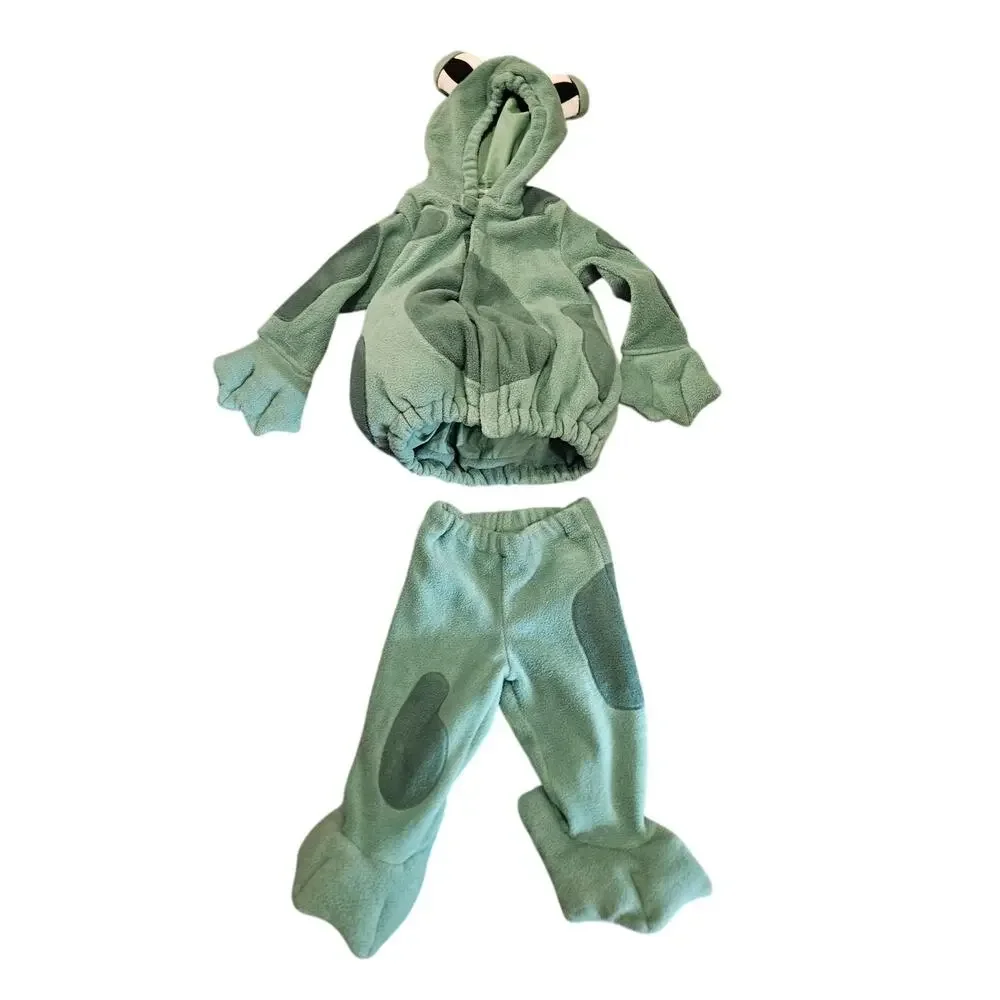 Old Navy 18-24 Green Frog Fleece Halloween Costume Toad Dress Up Hoodie
